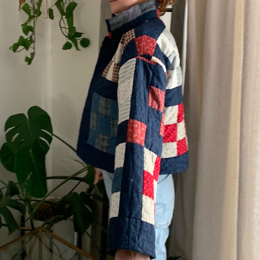 Handmade one-of-a-kind Patchwork Quilted Jacket - QUILT COAT - Picture 4 of 12
